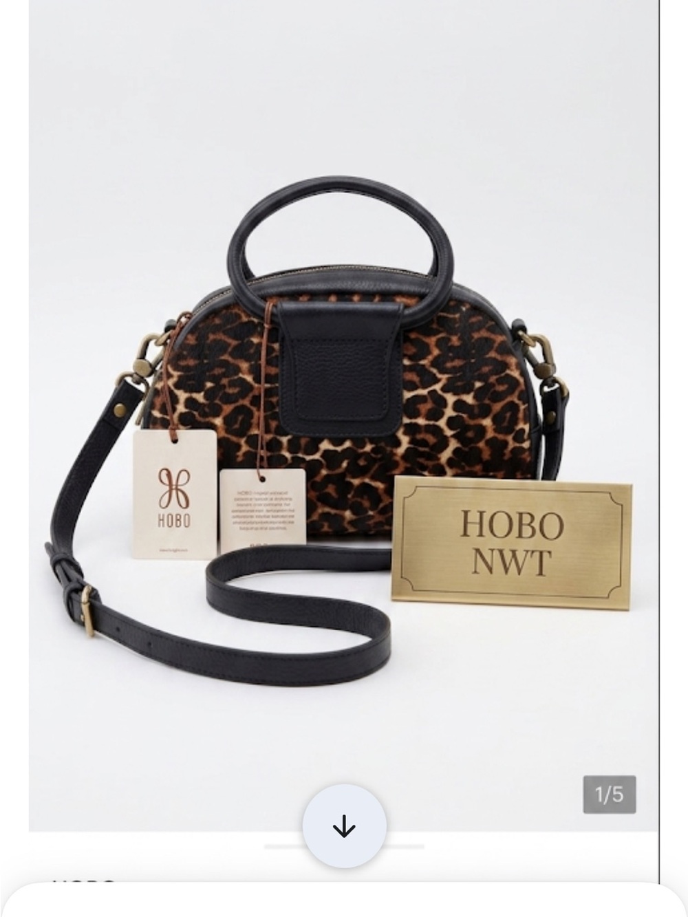 HOBO Leopard-Print Mini Satchel in Brown and Black nwt  firm price